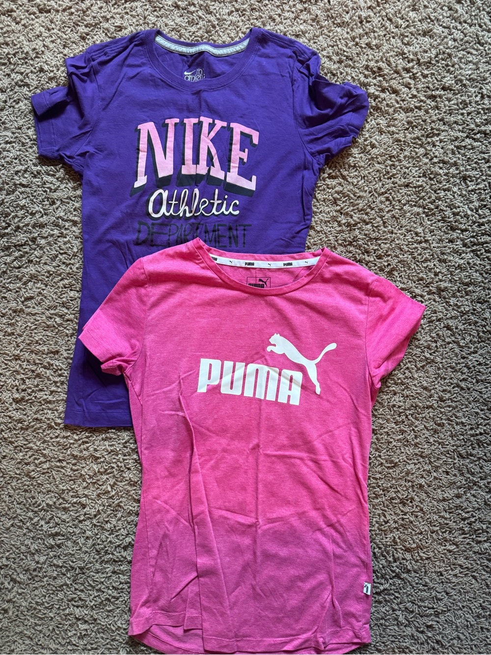 Puma /Nike Bright Pink Short Sleeve Logo Tee